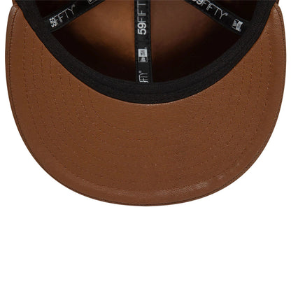 This is a New Era Leather Tan 59FIFTY Fitted Cap 5