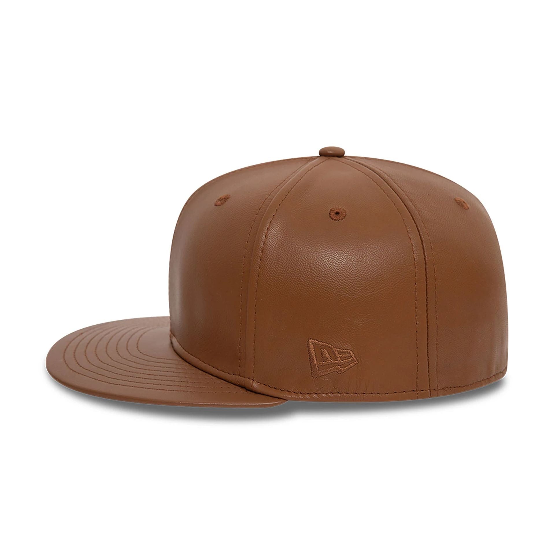 This is a New Era Leather Tan 59FIFTY Fitted Cap 6