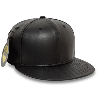 This is a New Era Leather Black 59FIFTY Fitted Cap 3