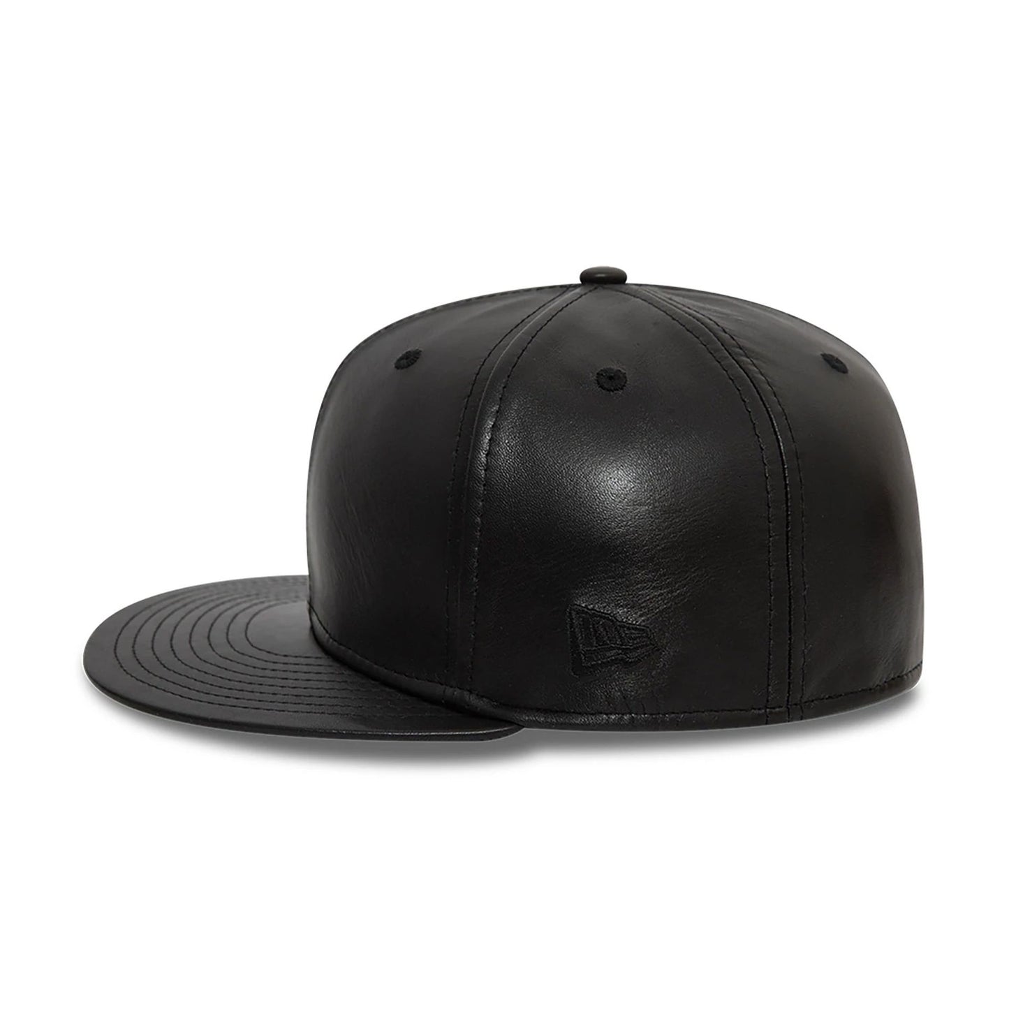 This is a New Era Leather Black 59FIFTY Fitted Cap 6