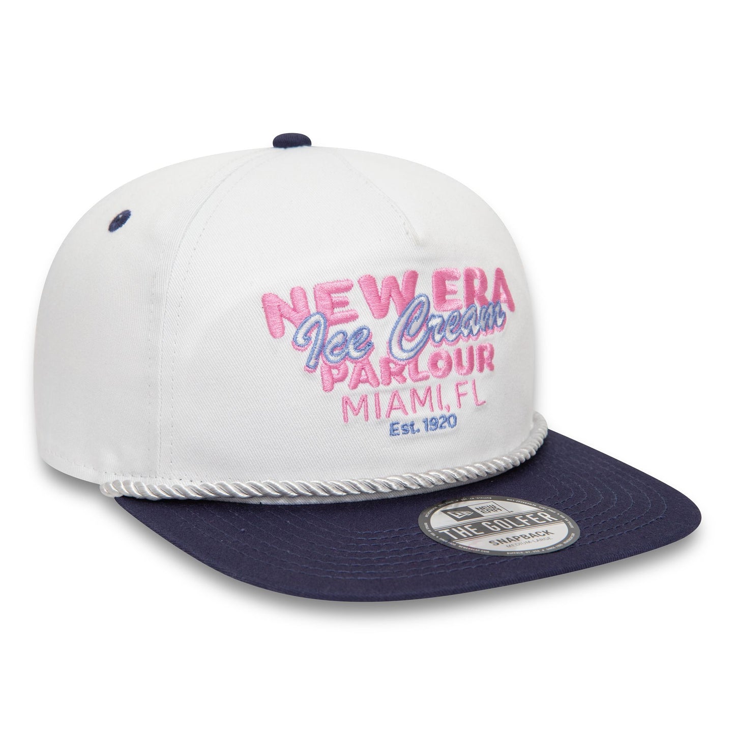 This is a New Era Graphic White Golfer Cap 3