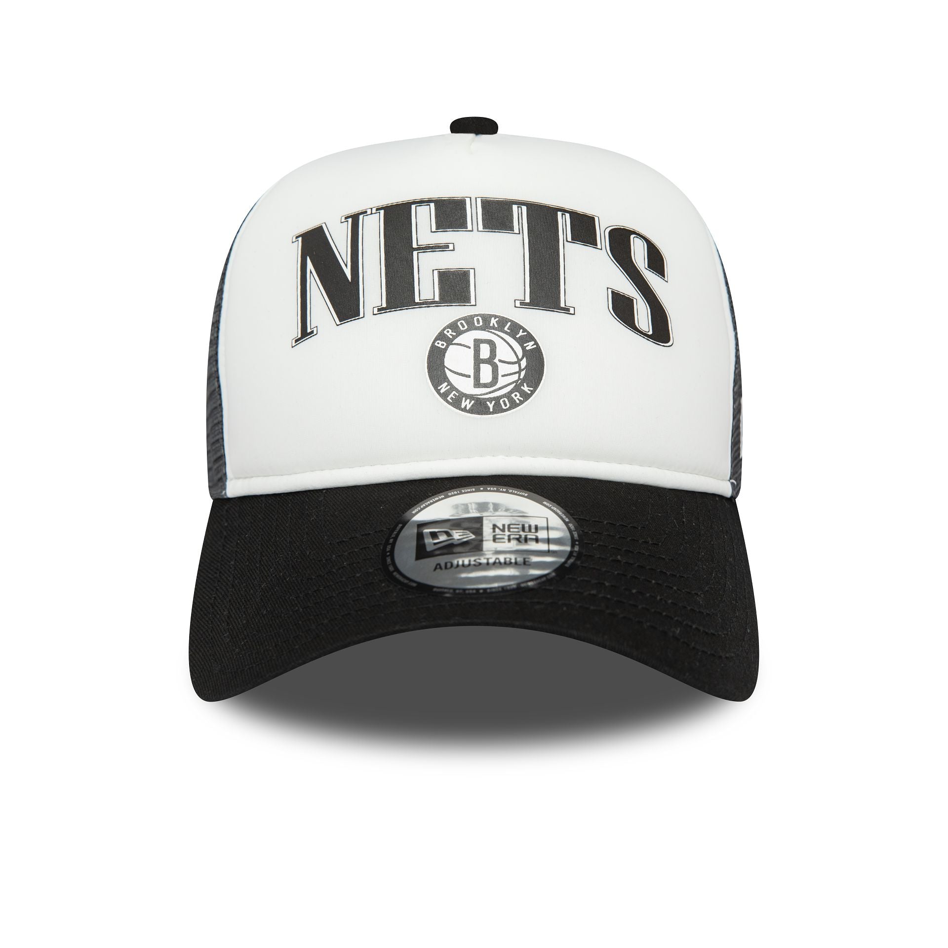 This is a Brooklyn Nets NBA Retro Grey E-Frame Trucker Cap 2