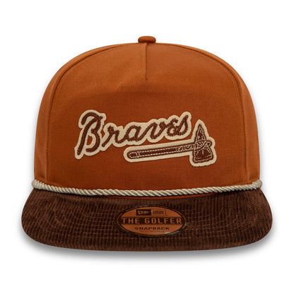 This is a Atlanta Braves MLB Cord Visor Brown Golfer Adjustable Cap 2