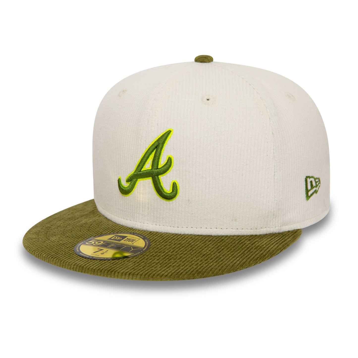 This is a Atlanta Braves MLB Cord Off White 59FIFTY Fitted Cap 1