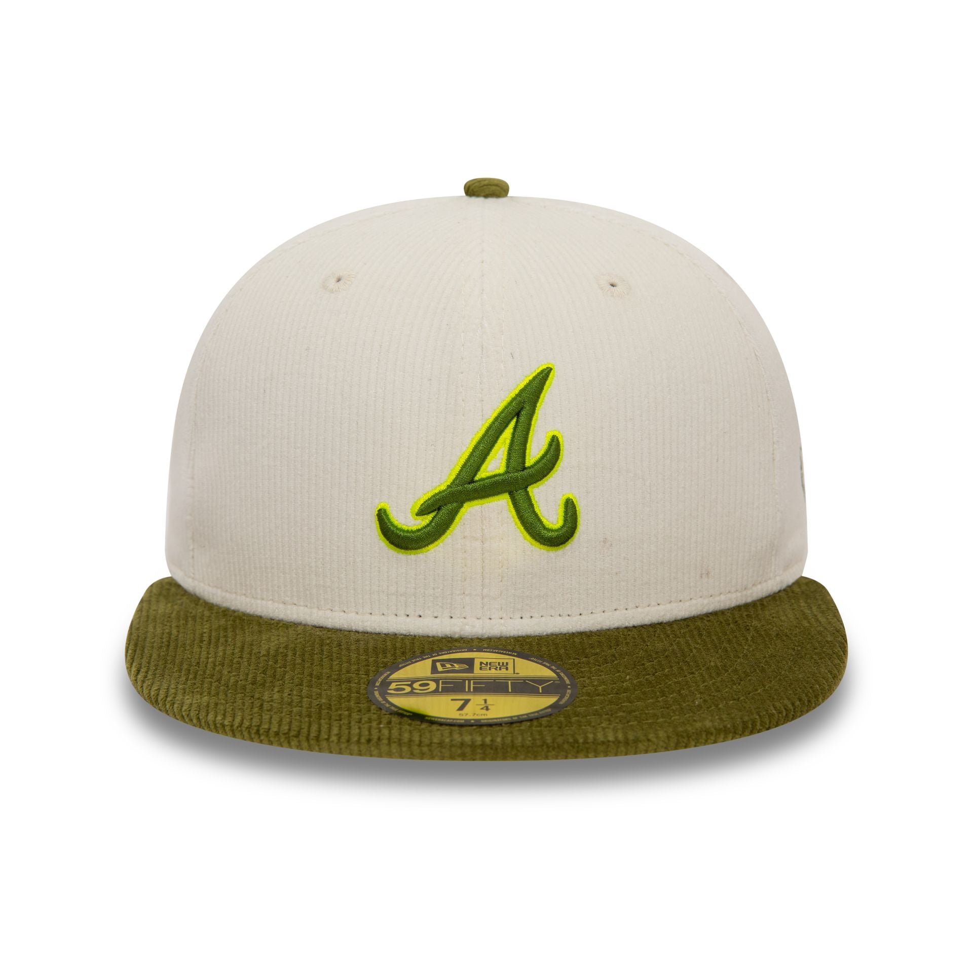 This is a Atlanta Braves MLB Cord Off White 59FIFTY Fitted Cap 2