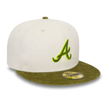 This is a Atlanta Braves MLB Cord Off White 59FIFTY Fitted Cap 3