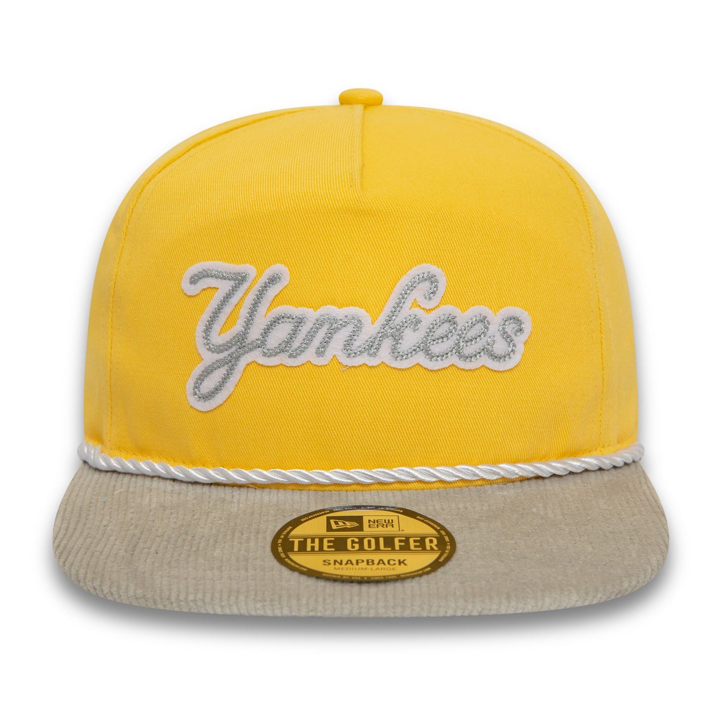 This is a New York Yankees MLB Cord Visor Yellow Golfer Adjustable Cap 2