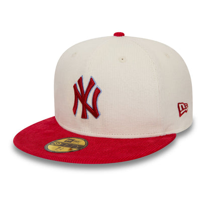 This is a New York Yankees MLB Cord White 59FIFTY Fitted Cap 5