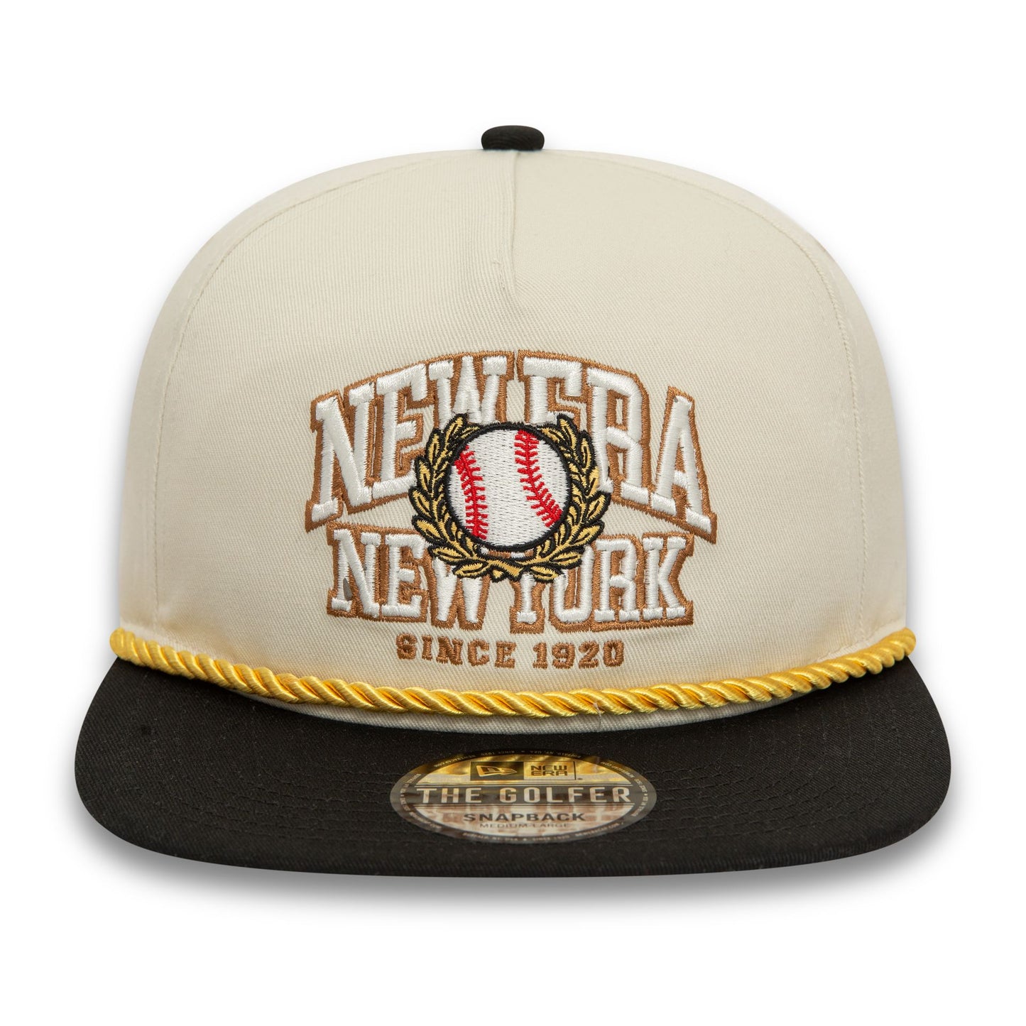 This is a New Era New World White Golfer Cap 2