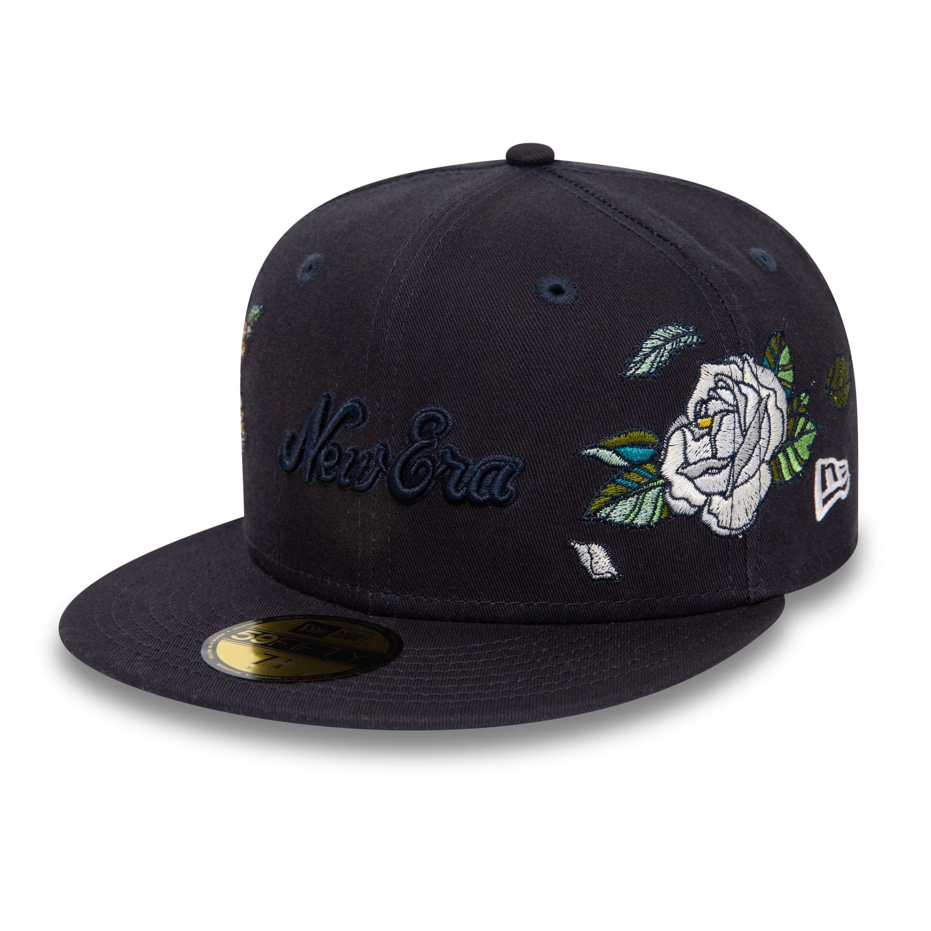 This is a New Era Flower Icon Navy 59FIFTY Fitted Cap 3