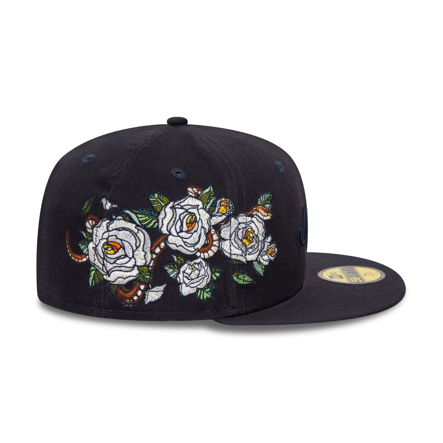 This is a New Era Flower Icon Navy 59FIFTY Fitted Cap 6