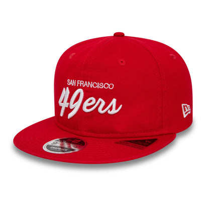 This is a San Francisco 49Ers NFL Retro Red Retro Crown 9FIFTY Snapback Cap 1