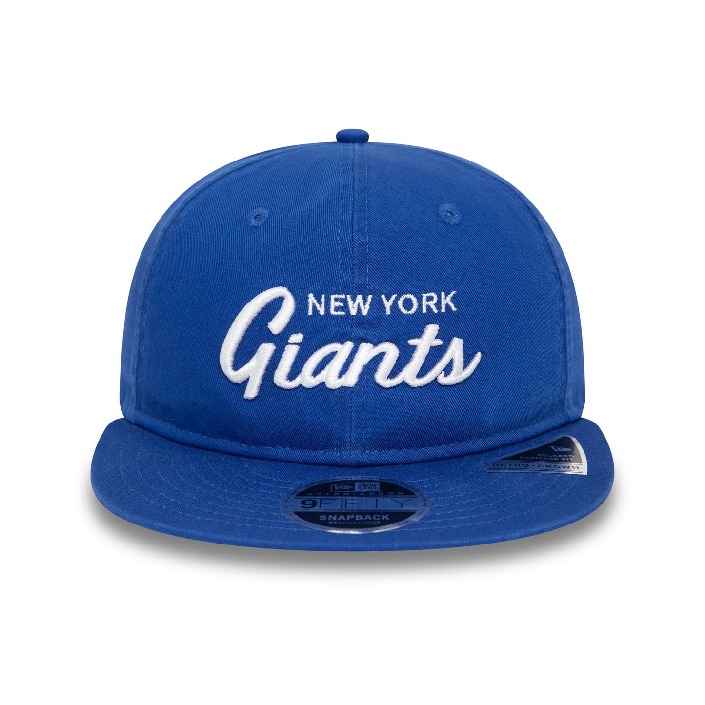 This is a New York Giants NFL Retro Blue Retro Crown 9FIFTY Snapback Cap 2