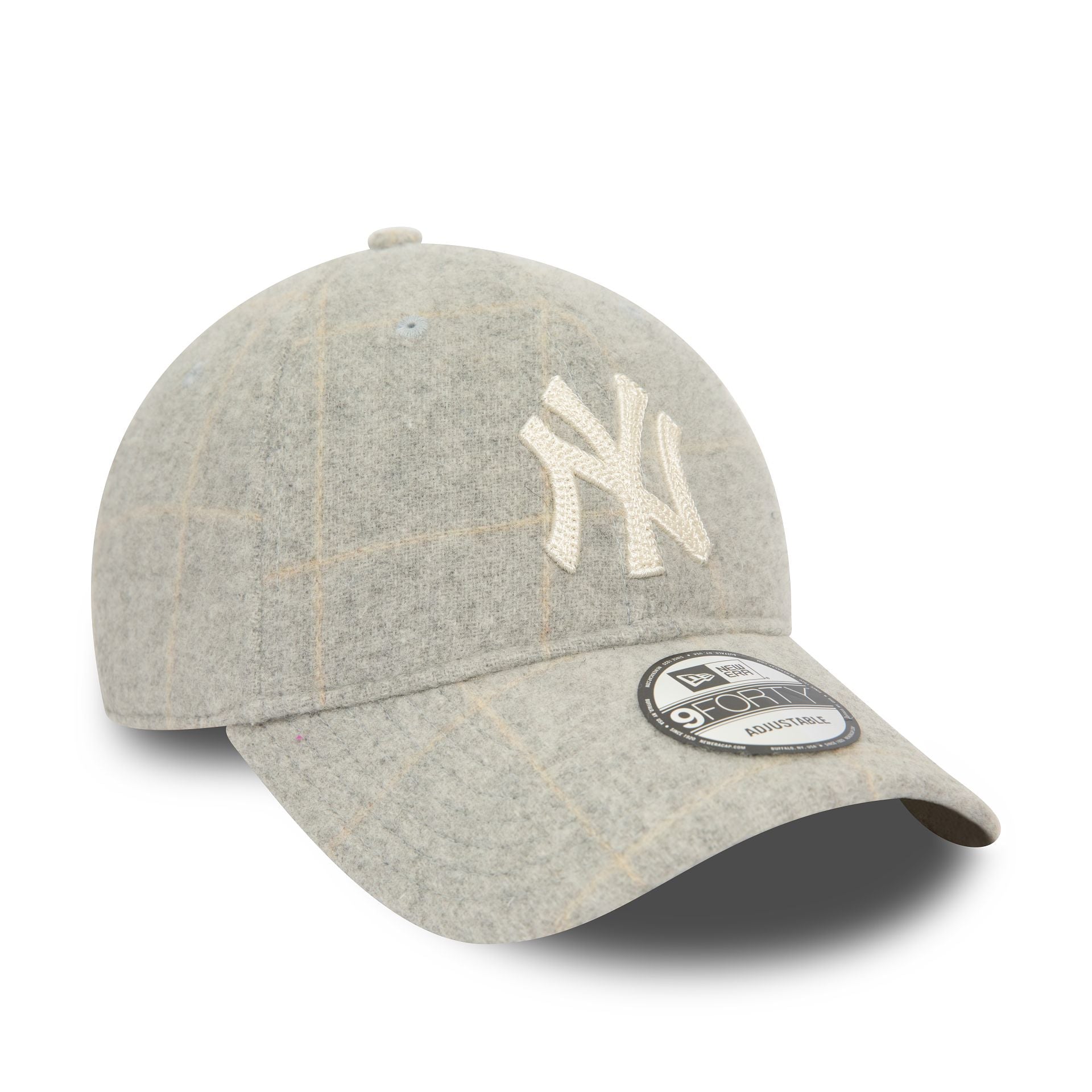 This is a New York Yankees MLB ReWool Grey 9FORTY Adjustable Cap 1