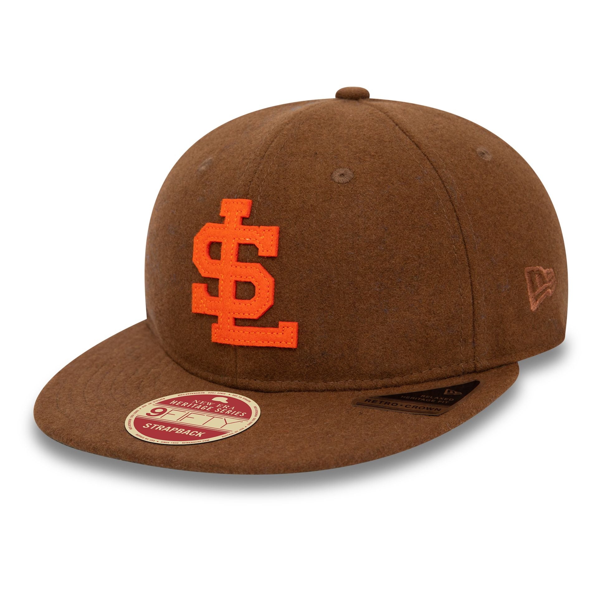 This is a St. Louis Browns Heritage Series Brown Retro Crown 9FIFTY Strapback Cap 1