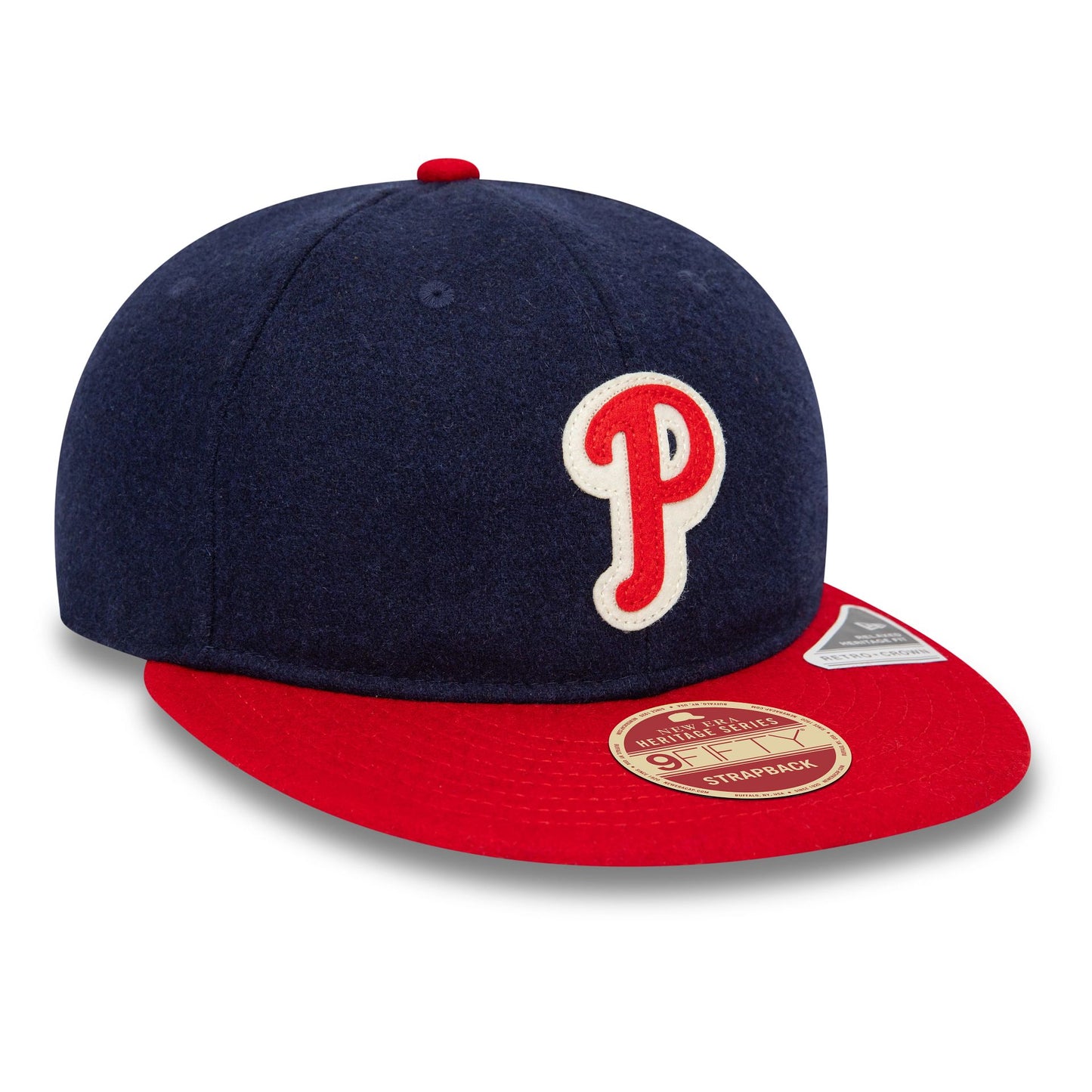 This is a Philadelphia Phillies Heritage Series Navy Retro Crown 9FIFTY Strapback Cap 3