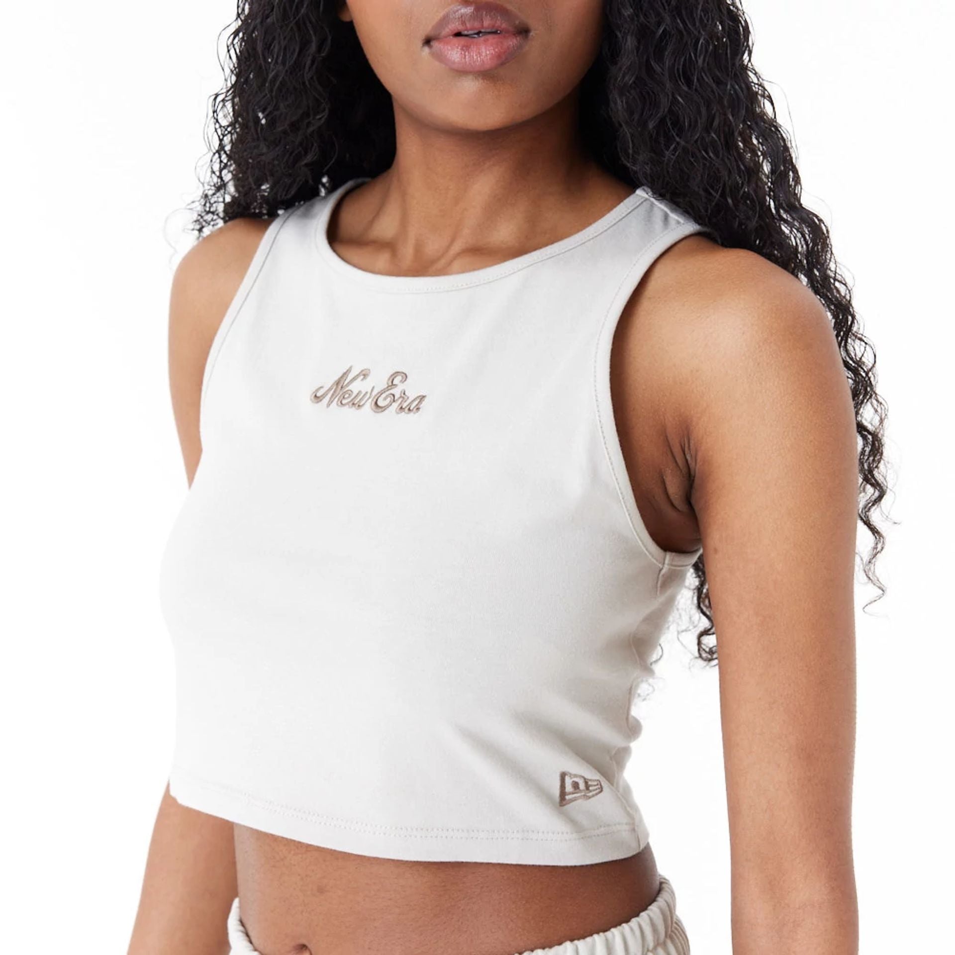 The Female model is wearing New Era Womens Stone Crop Tank Top 1