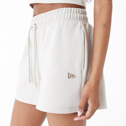 The Female model is wearing New Era Stone Womens Sweat Shorts 7