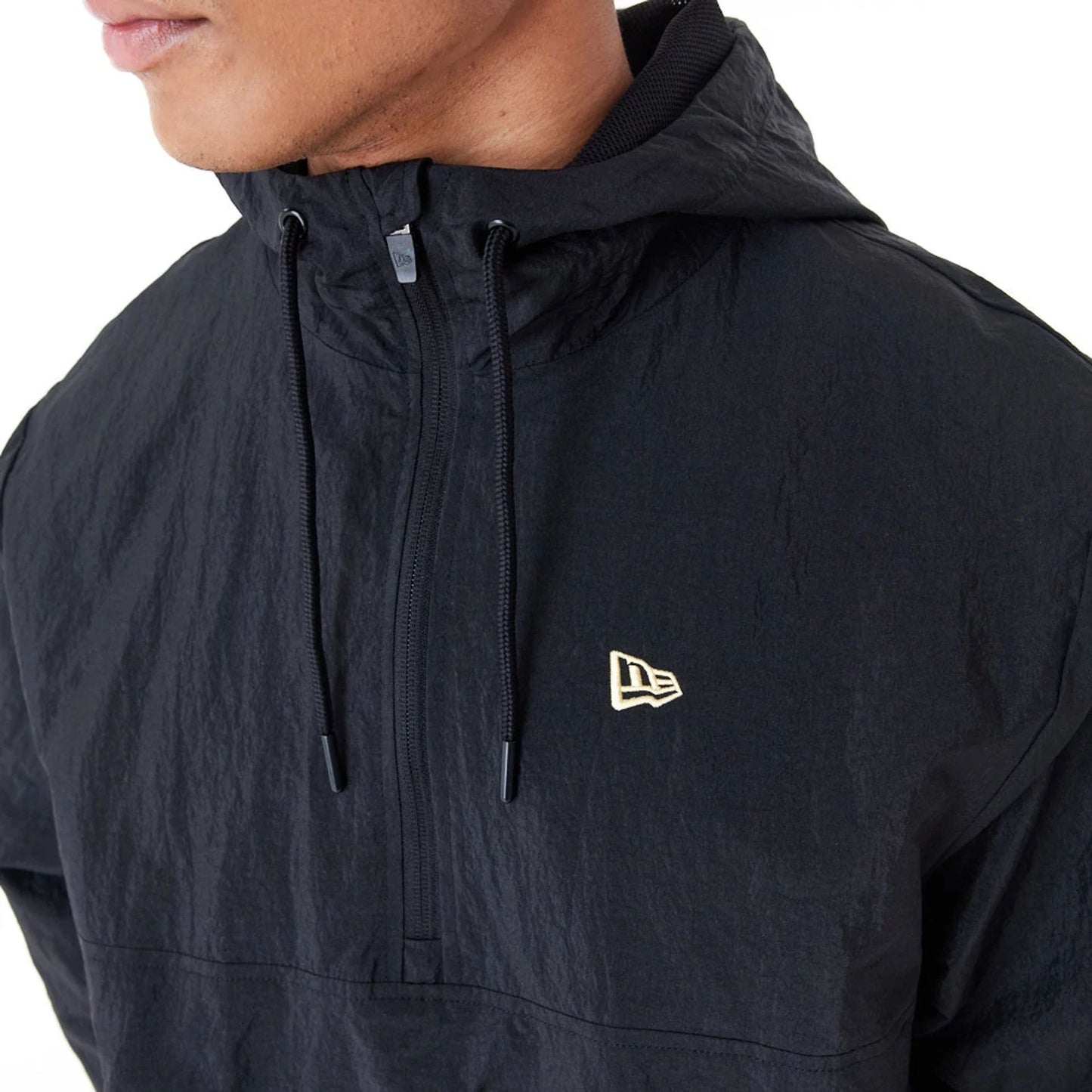 The Male model is wearing New Era Windbreaker Black Windbreaker 7