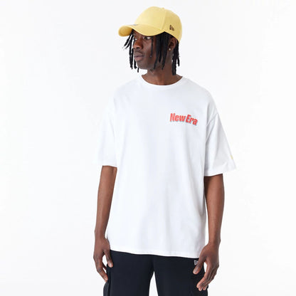 The Male model is wearing New Era Character Graphic White Oversized T-Shirt 1