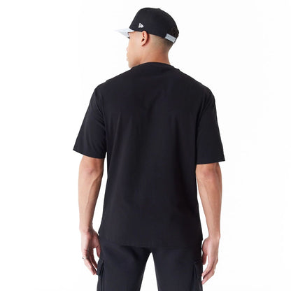 The Male model is wearing Las Vegas Raiders NFL Black Oversized T-Shirt 2