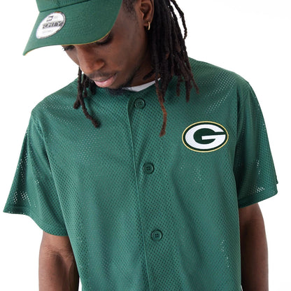 The Male model is wearing Green Bay Packers NFL Green Mesh Jersey 4