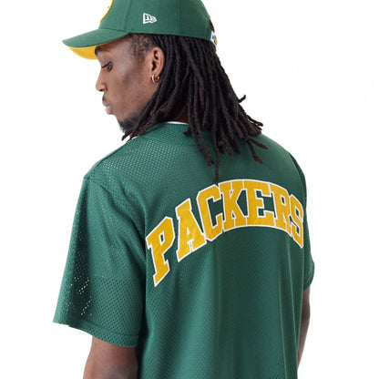 The Male model is wearing Green Bay Packers NFL Green Mesh Jersey 5