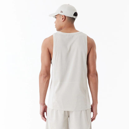 The Male model is wearing New Era Arch Logo Stone Mesh Tank Top 6