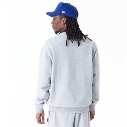 The Male model is wearing LA Dodgers MLB Lifestyle Grey Crew Neck Sweatshirt 4