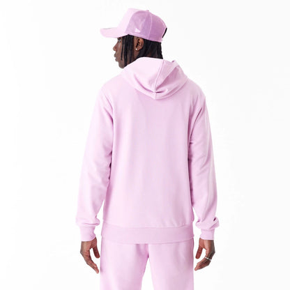 The Male model is wearing New Era Essential Pink Pullover Hoodie 4