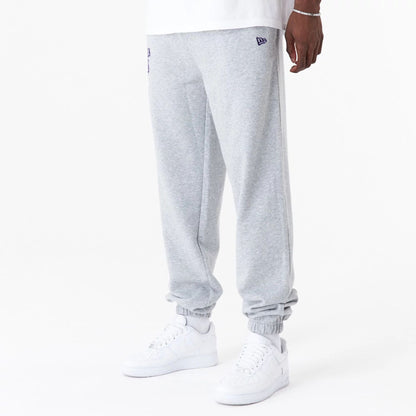 The Male model is wearing LA Lakers NBA Script Grey Relaxed Joggers 6