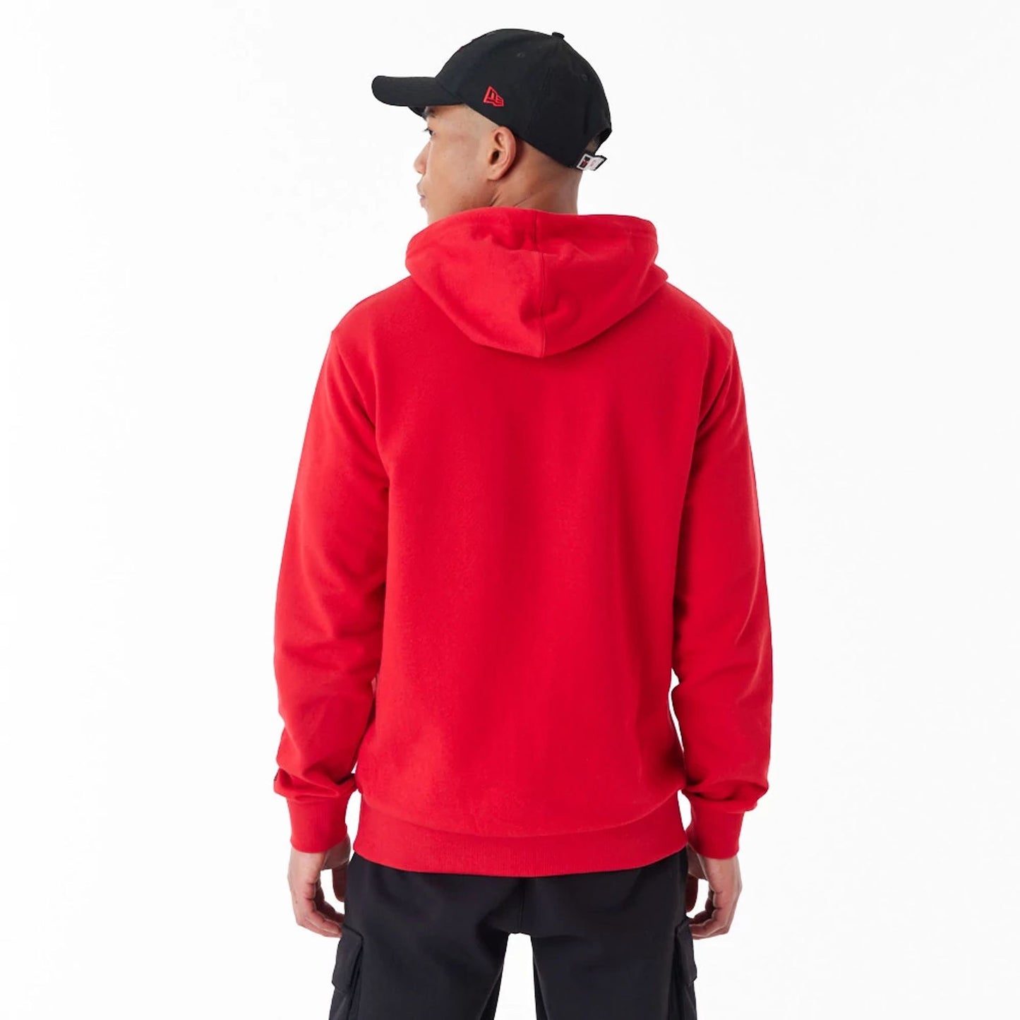 The Male model is wearing Chicago Bulls NBA Script Red Full Zip Hoodie 5