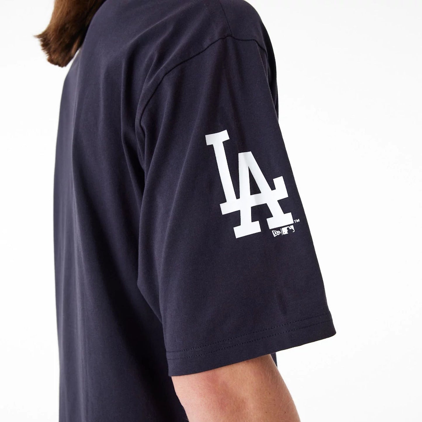 The Male model is wearing LA Dodgers MLB Anniversary Navy Oversized T-Shirt 3