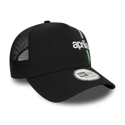 This is a Aprilia Essential Black A-Frame Trucker Cap 4