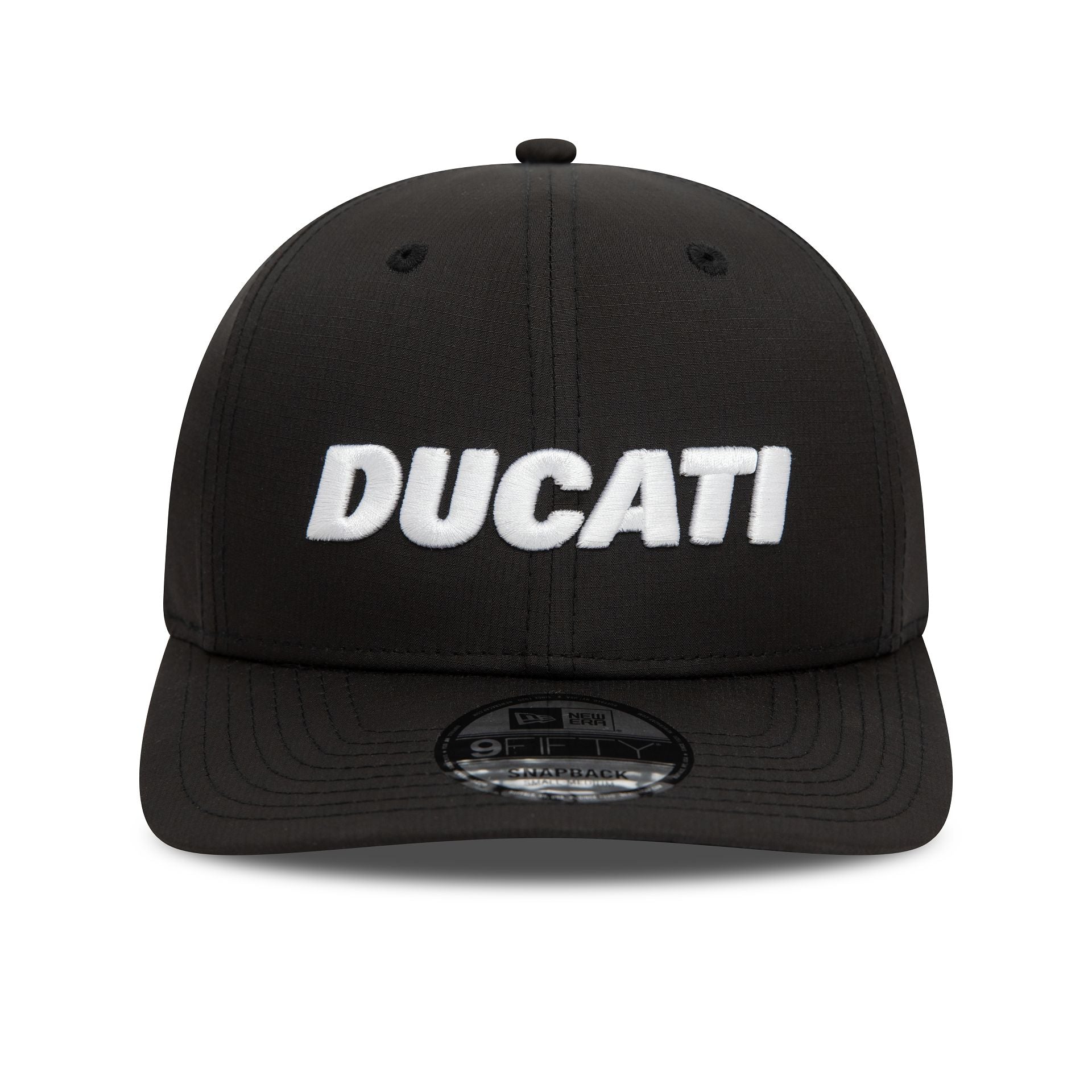 This is a Ducati Motor Logo Ripstop Pre Curve Black 9FIFTY Snapback Cap 2