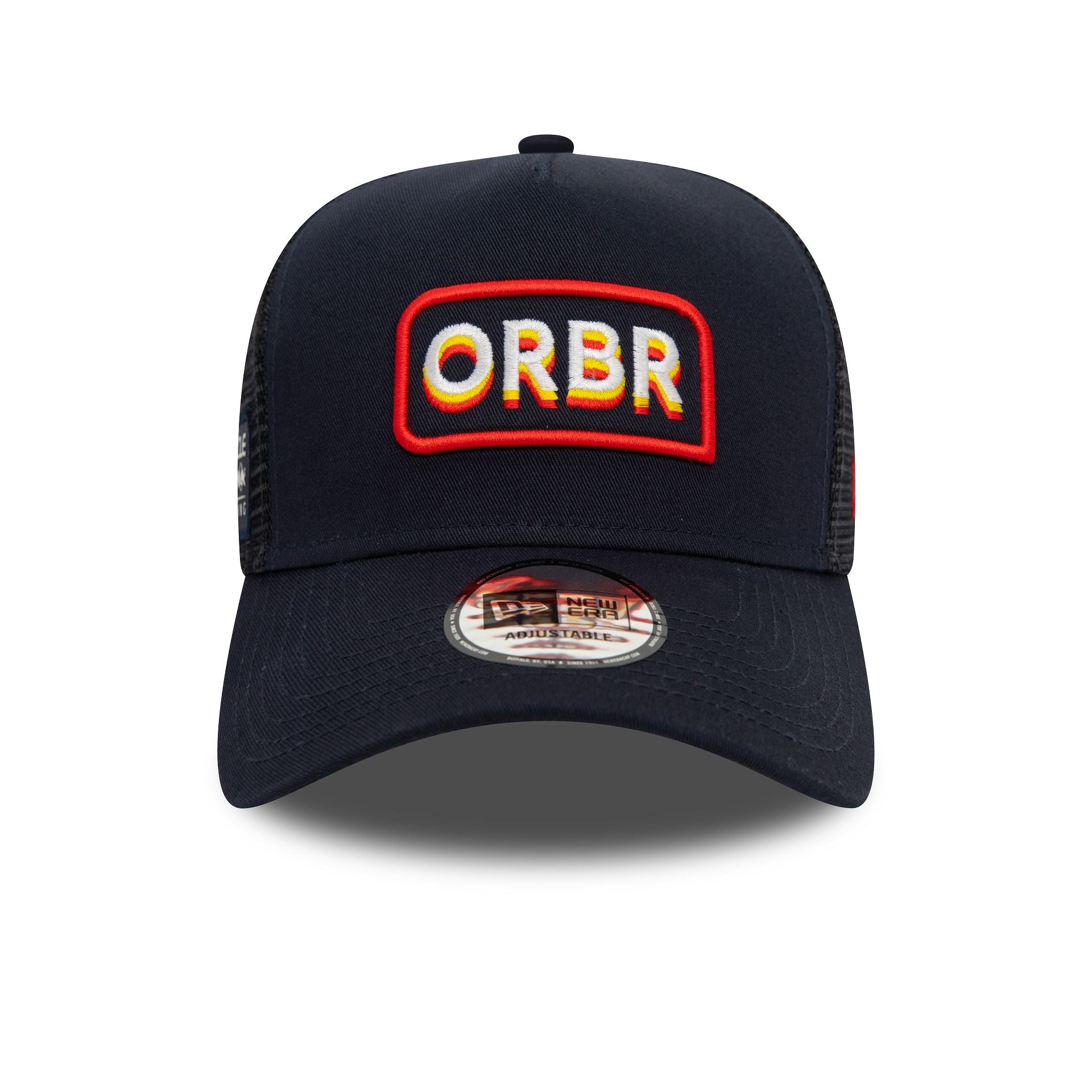 This is a Red Bull Racing Oracle Red Bull Racing Patch Navy E-Frame Trucker Cap 2