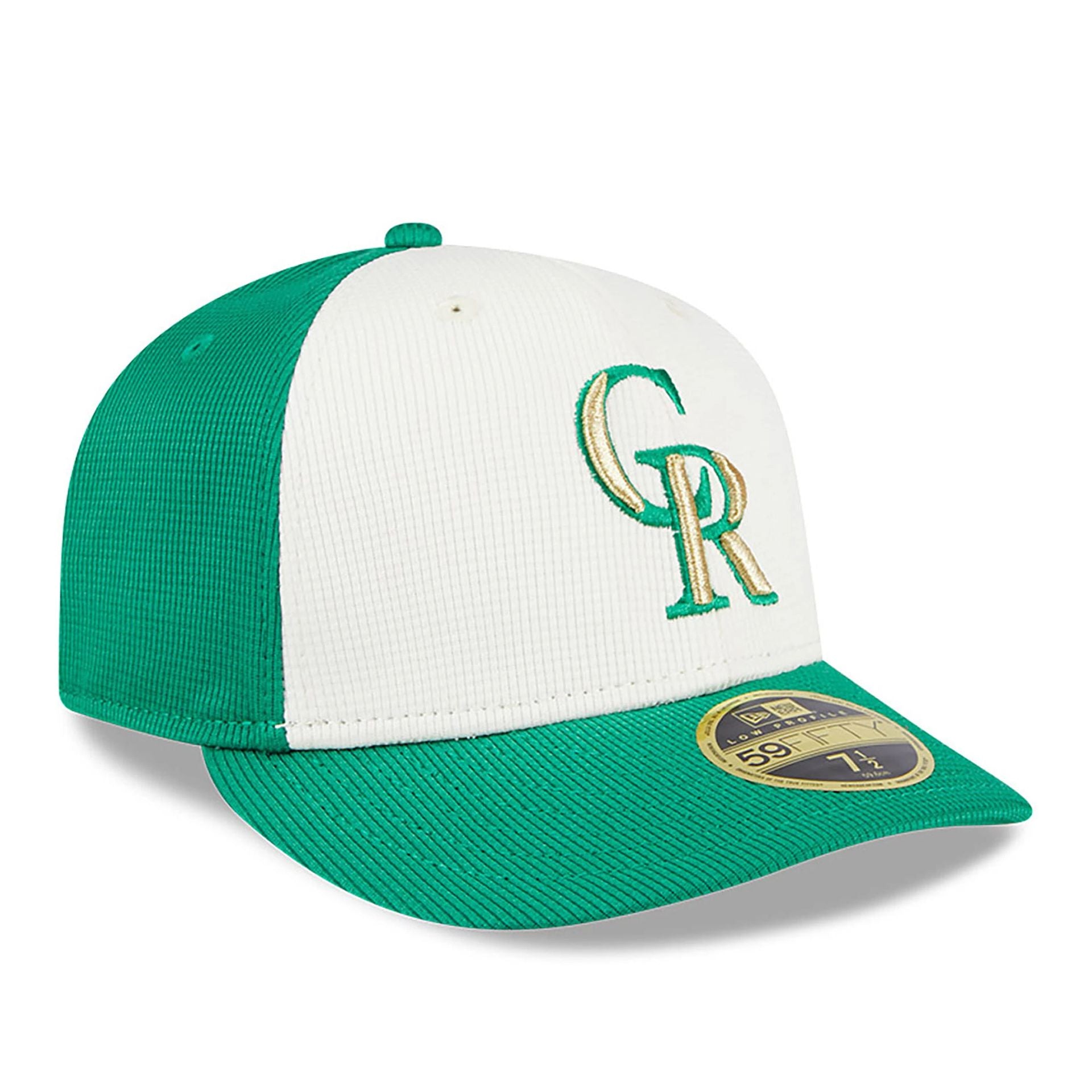 This is a Colorado Rockies St. Patrick's Day Green Low Profile 59FIFTY Fitted Cap 3