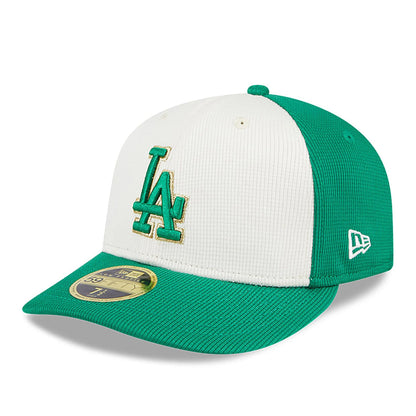 This is a LA Dodgers St. Patrick's Day Green Low Profile 59FIFTY Fitted Cap 1