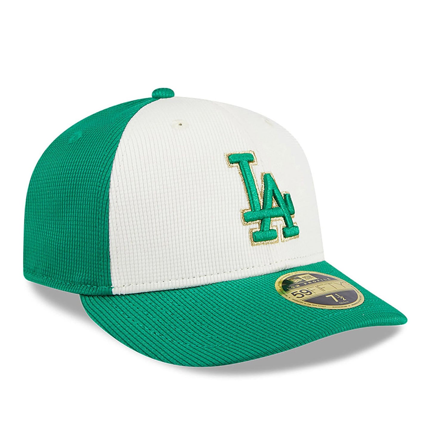 This is a LA Dodgers St. Patrick's Day Green Low Profile 59FIFTY Fitted Cap 3