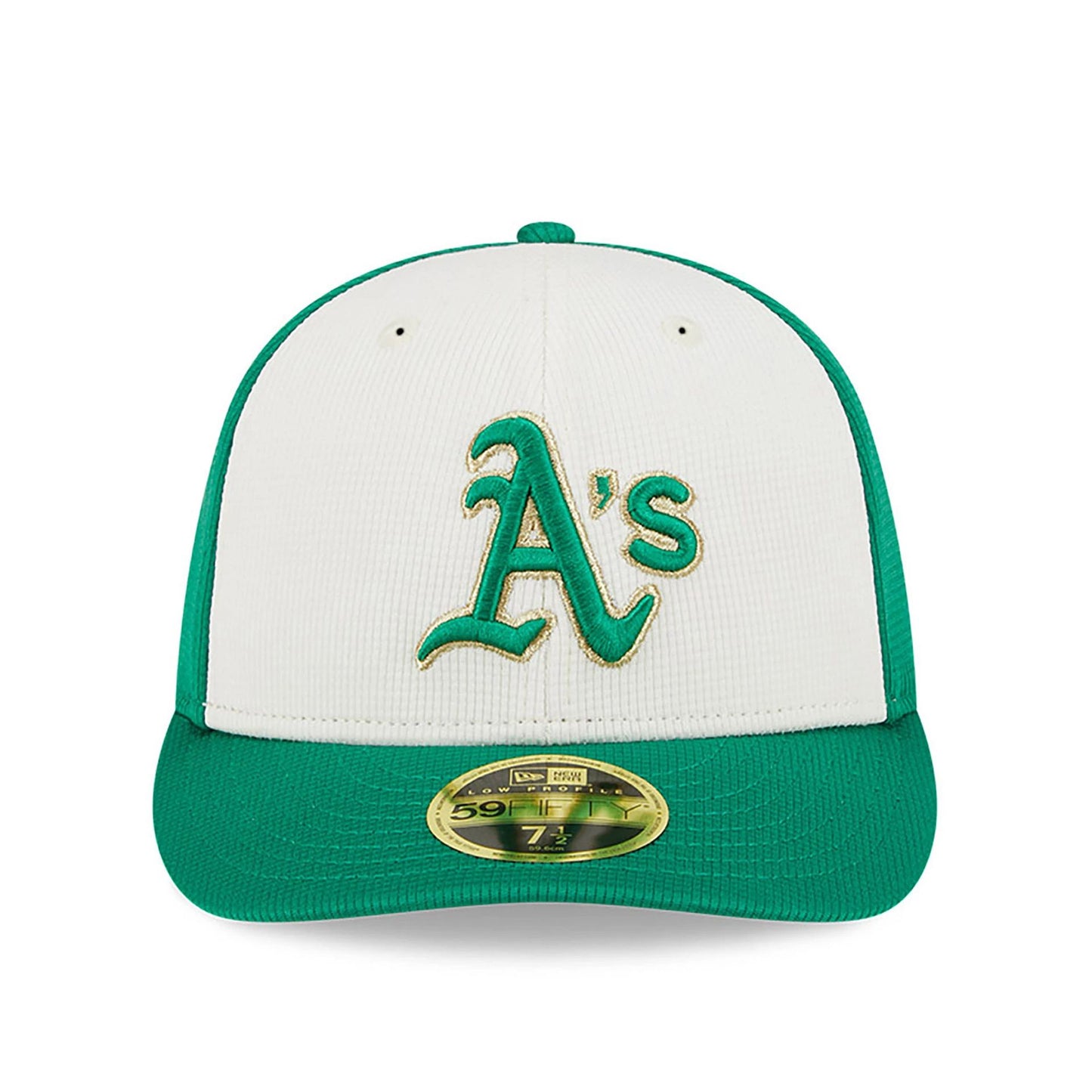 This is a Oakland Athletics St. Patricks Day Green Low Profile 59FIFTY Fitted Cap 4