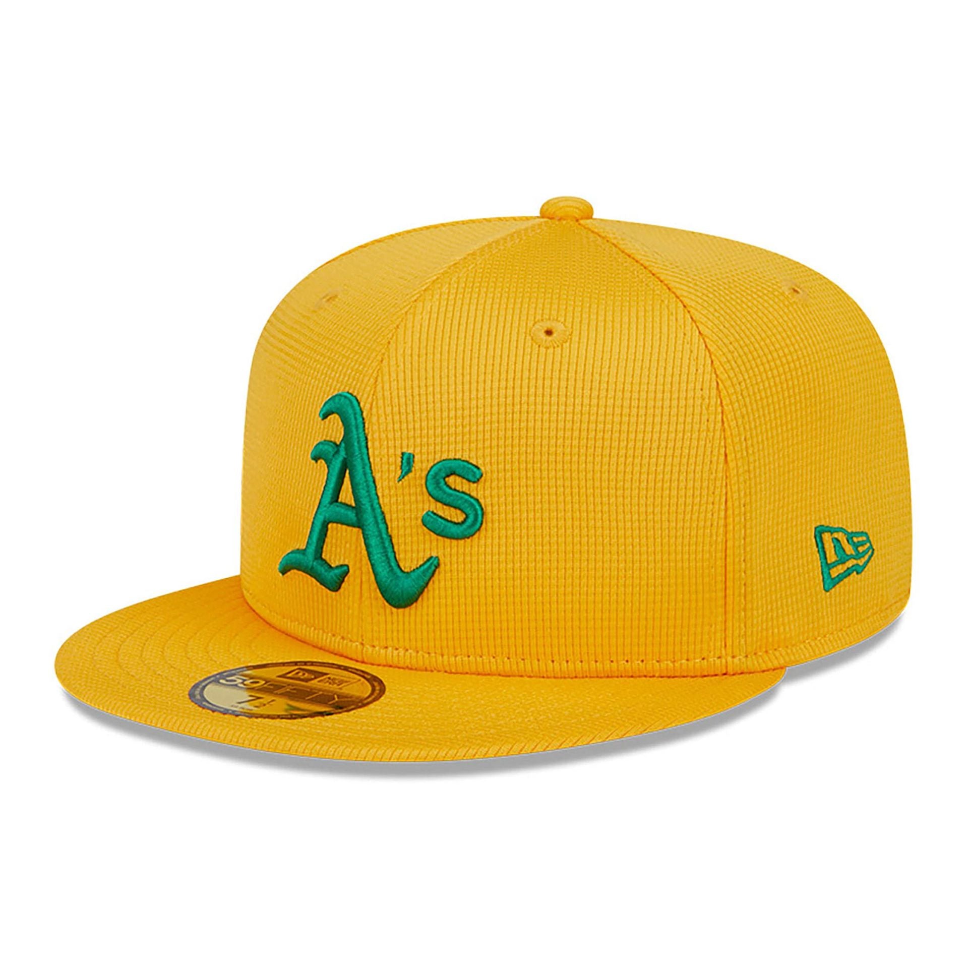 This is a Oakland Athletics Spring Training Yellow 59FIFTY Fitted Cap 1