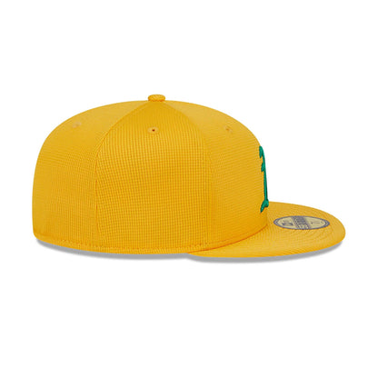 This is a Oakland Athletics Spring Training Yellow 59FIFTY Fitted Cap 6