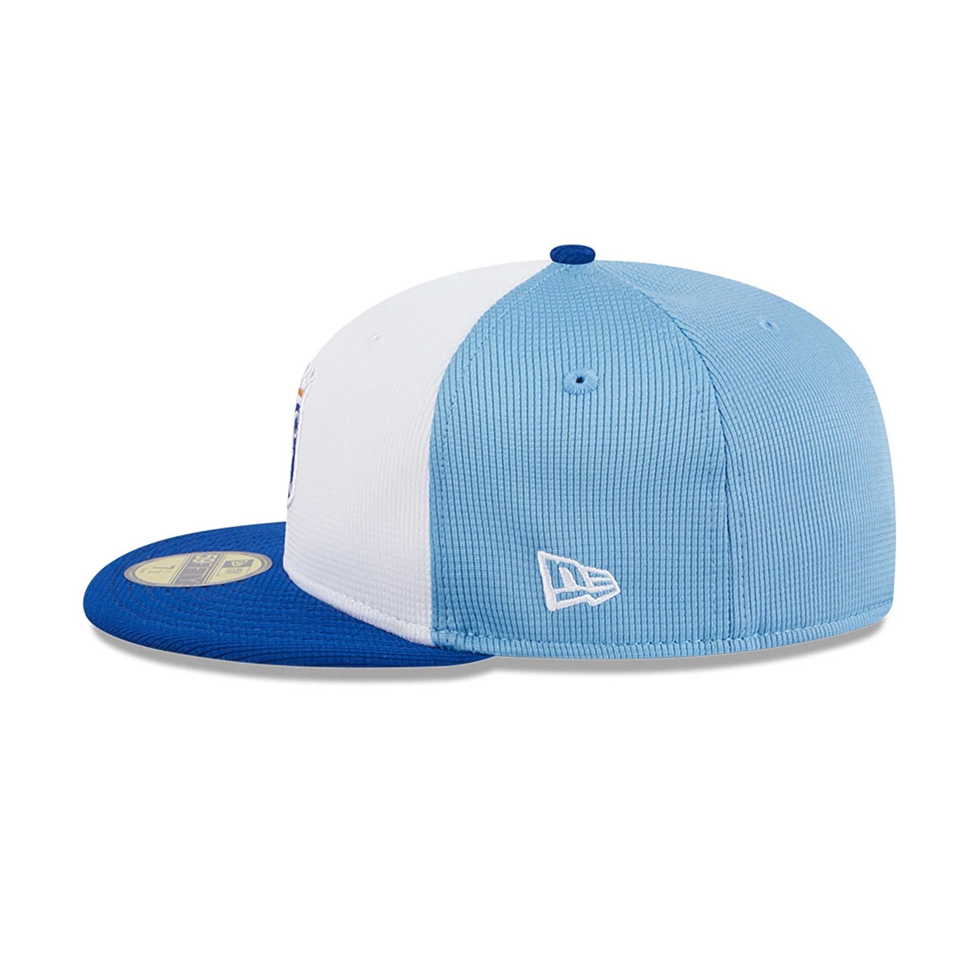 This is a Kansas City Royals MLB Batting Practice Blue 59FIFTY Fitted Cap 7