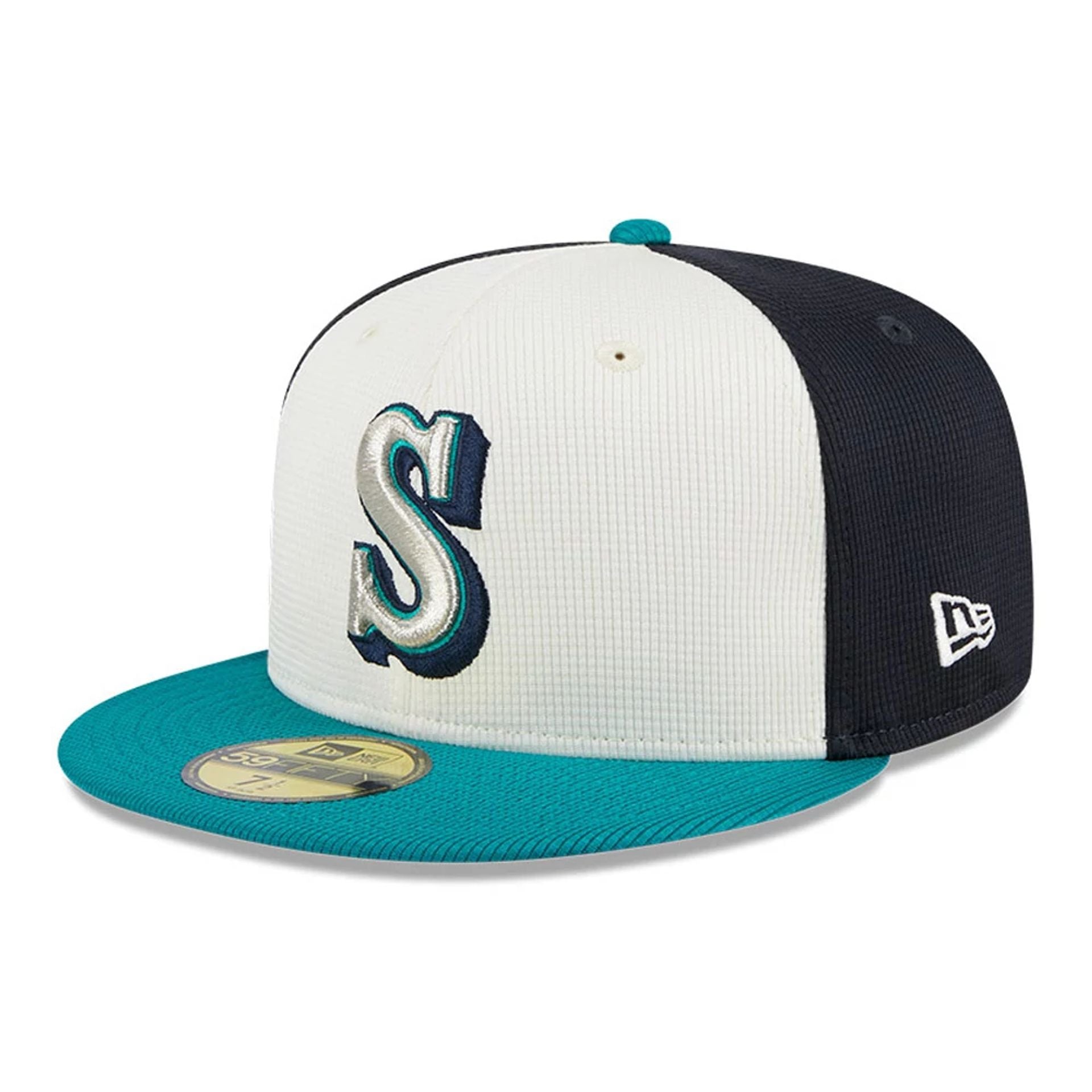 This is a Seattle Mariners MLB Batting Practice Navy 59FIFTY Fitted Cap 7