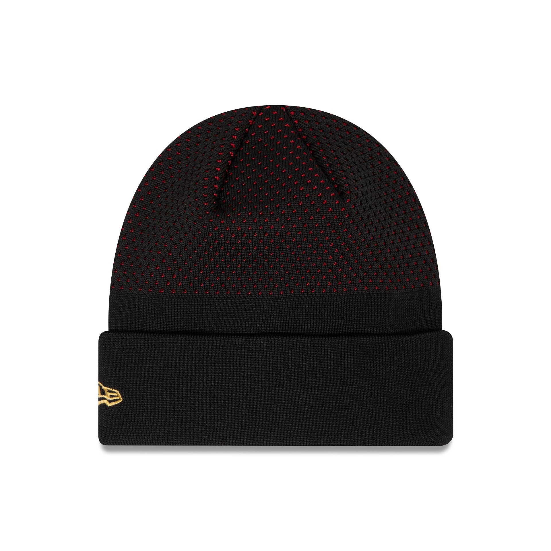 This is a Stade Toulousain Gold Engineered Black Cuff Knit Beanie Hat 2