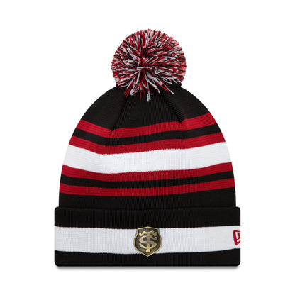 This is a Stade Toulousain Heritage Black Cuff Knit Beanie Hat 1