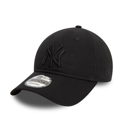 This is a New York Yankees League Essential Black On Black 9TWENTY Adjustable Cap 1