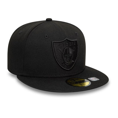 This is a Las Vegas Raiders Black On Black NFL Essential Black 59FIFTY Fitted Cap 4