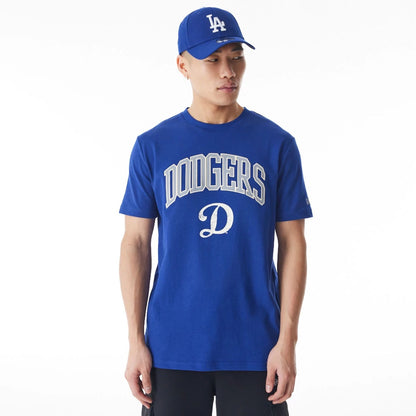 The Male model is wearing LA Dodgers MLB Batting Practice Dark Blue T-Shirt 5