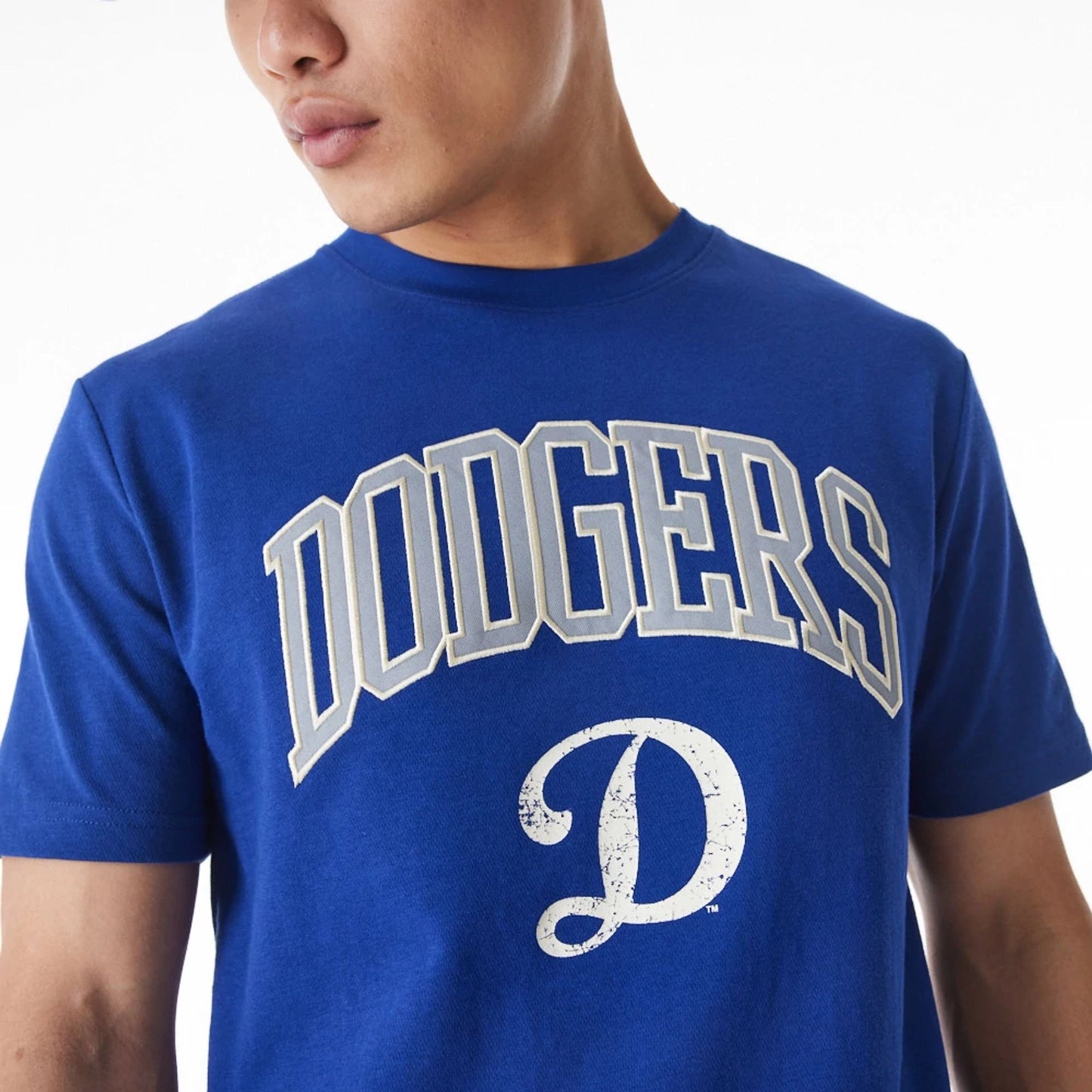 The Male model is wearing LA Dodgers MLB Batting Practice Dark Blue T-Shirt 1